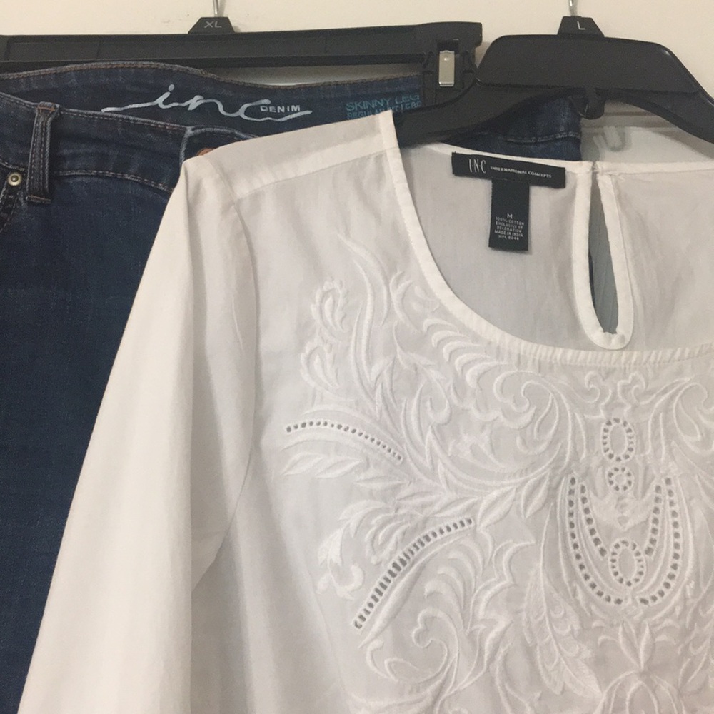 INC International Concepts embroidered top